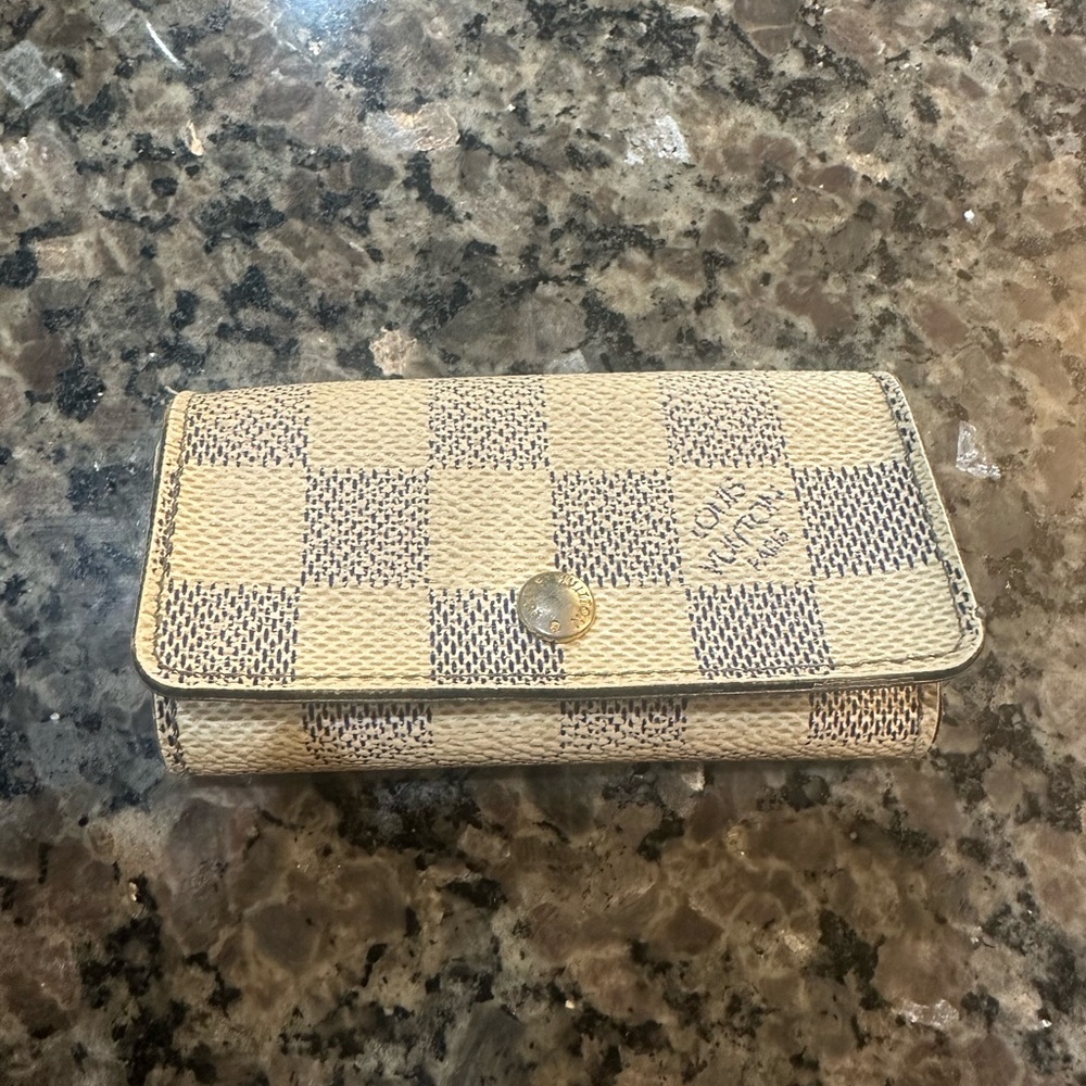 Louis Vuitton Damier Azur Canvas Fold Wallet in Ivory and Navy